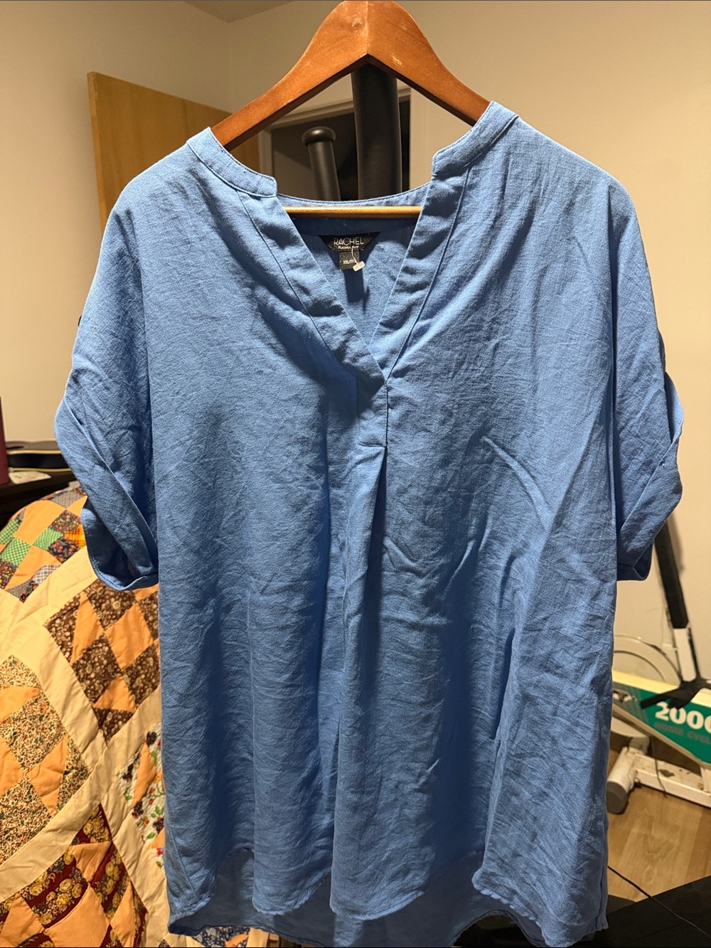 RACHEL Rachel Roy Relaxed V-Neck Tunic - Light Blue